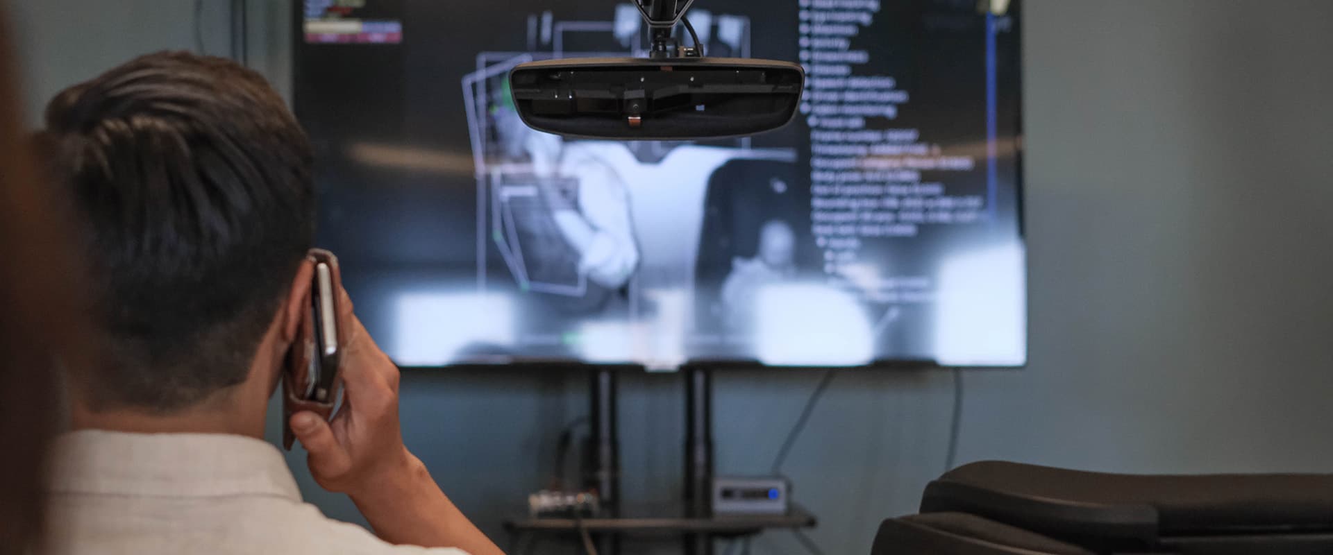 Interior Sensing technology catching driver distraction in vehicle demo