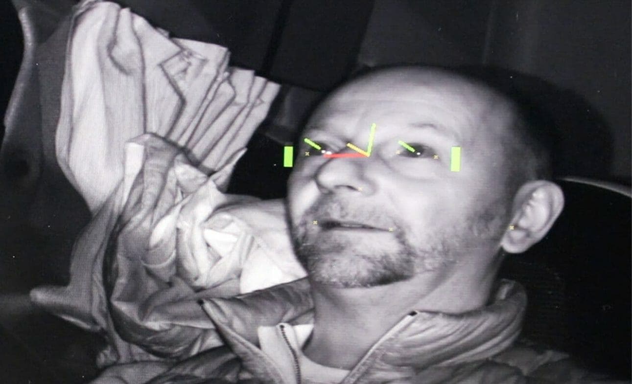 Magnus Brunzell demonstrating Smart Eye's AIS driver monitoring system