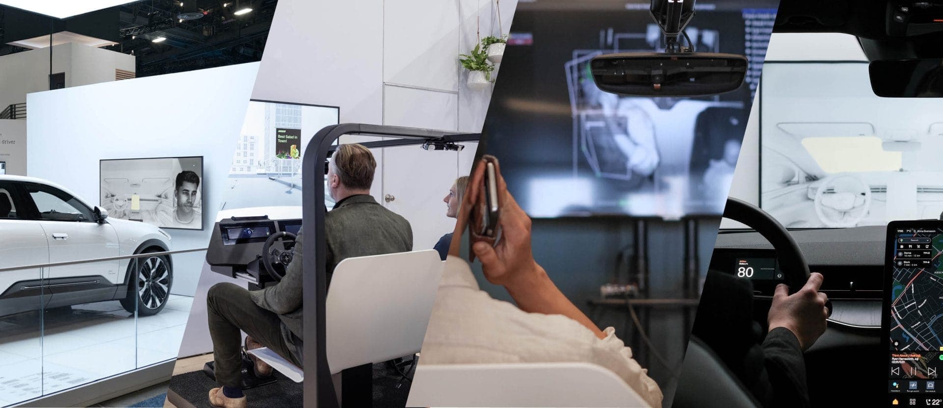 A collage of Smart Eye's driver monitoring and interior sensing solutions at CES
