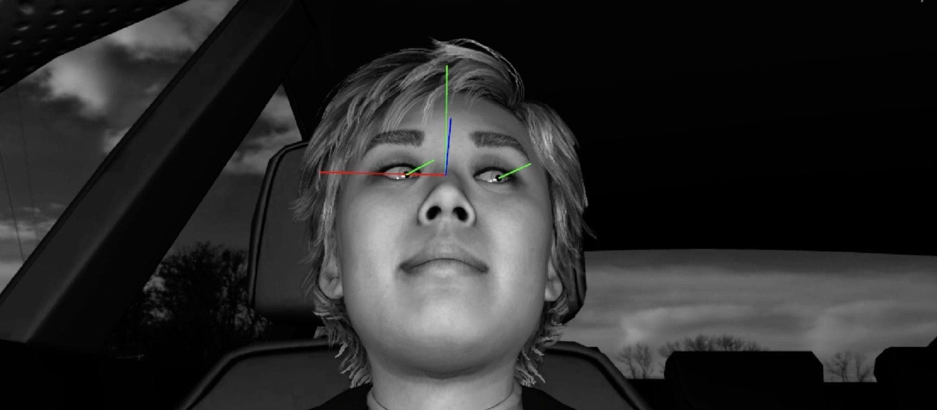 An image of a virtual avatar created by Smart Eye's synthetic data generation tool